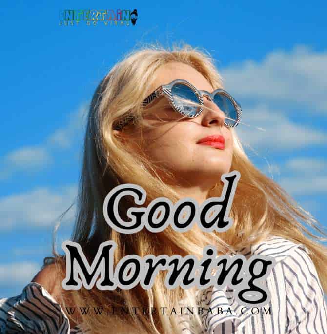 A woman with long blonde hair and sunglasses, exuding style and confidence. Good Morning Message For Her